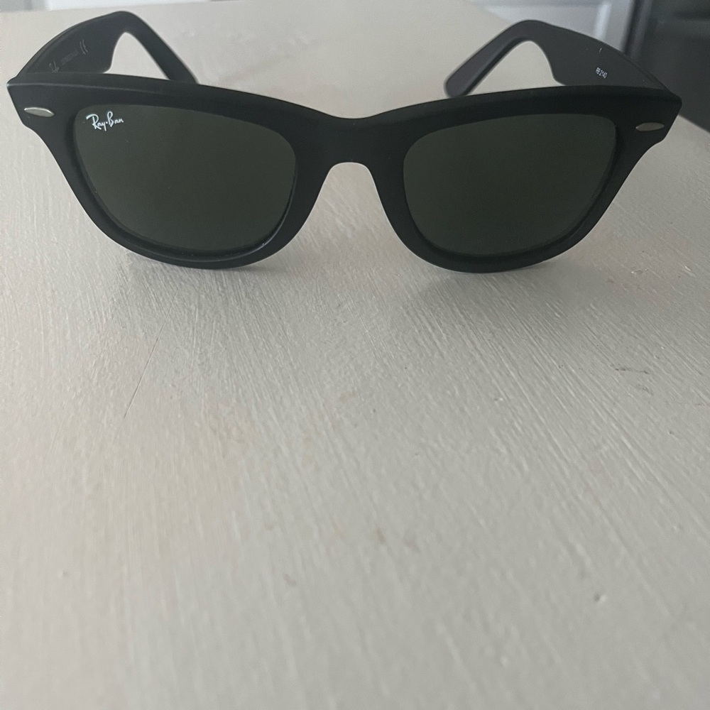 Matte black Ray Ban Wayfarers in perfect condition